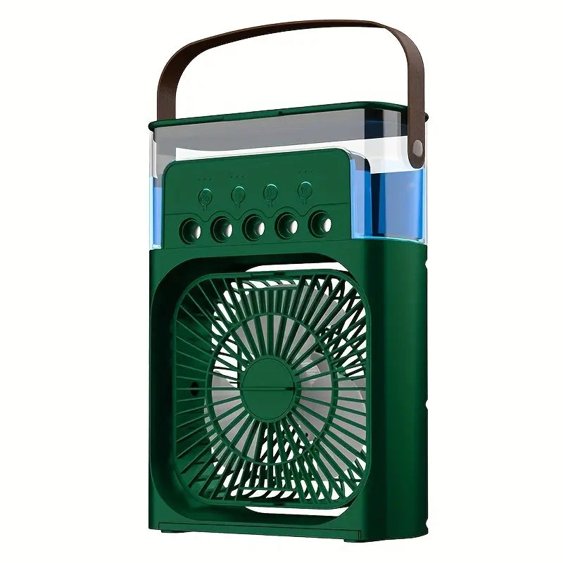 Portable Desktop Air Cooler with Mist Spray - USB Powered, Indoor/Outdoor Use, Easy Button Control, Cooler Portable