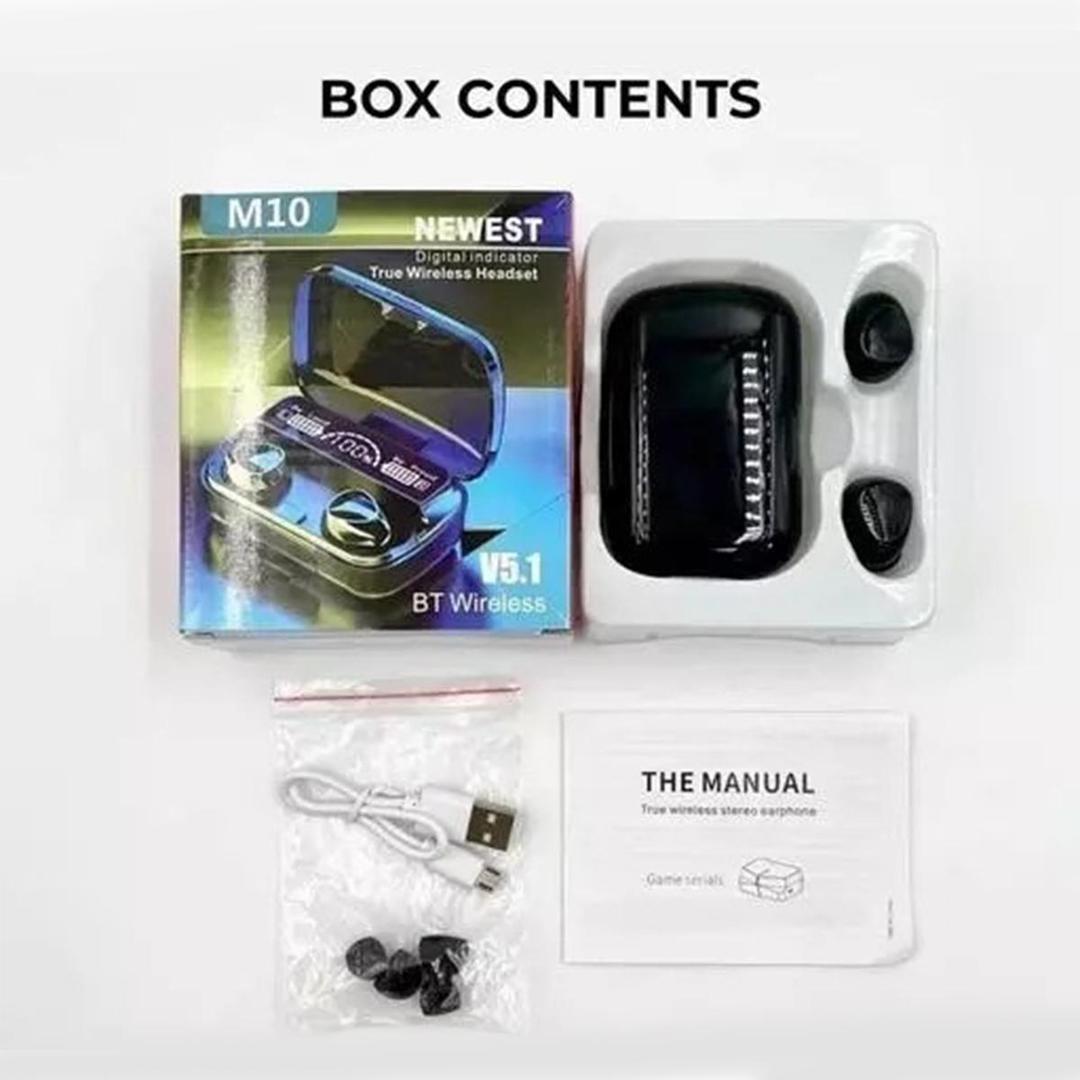 M10 Wireless Earbuds, Black