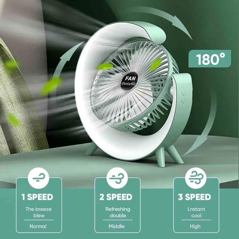 RGB Desktop Portable Floor Mounted Fan with LIght