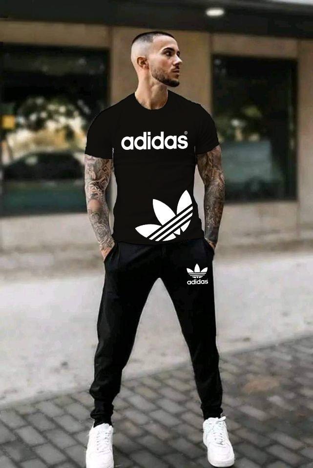 2 Pcs Men's Cotton Jersey Printed Track Suit