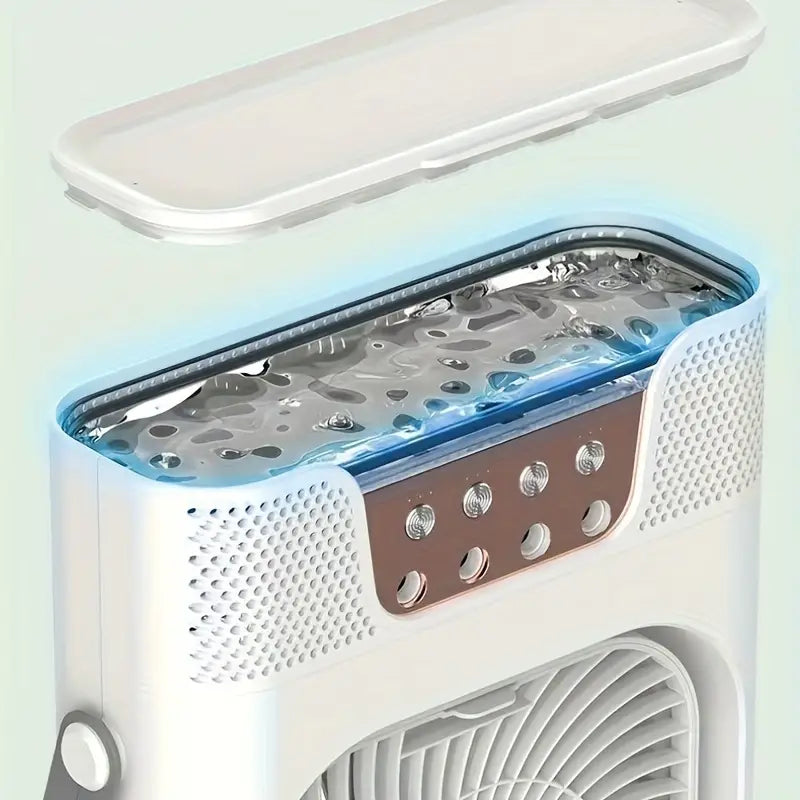 Portable Desktop Air Cooler with Mist Spray - USB Powered, Indoor/Outdoor Use, Easy Button Control, Cooler Portable