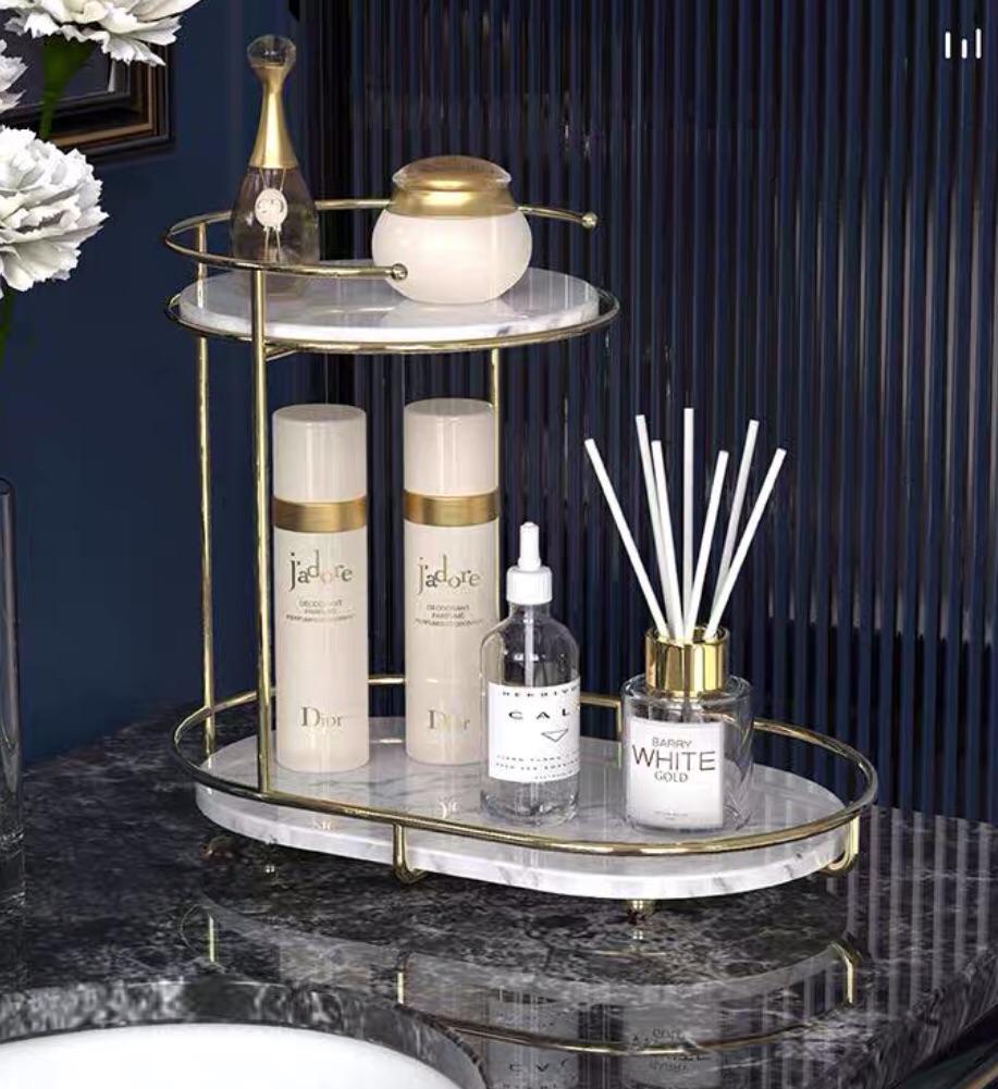 Golden metal makeup š organizer the best storage solution