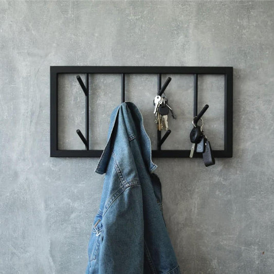 Wall Mounted Clothes Hanger-Metalic-Black