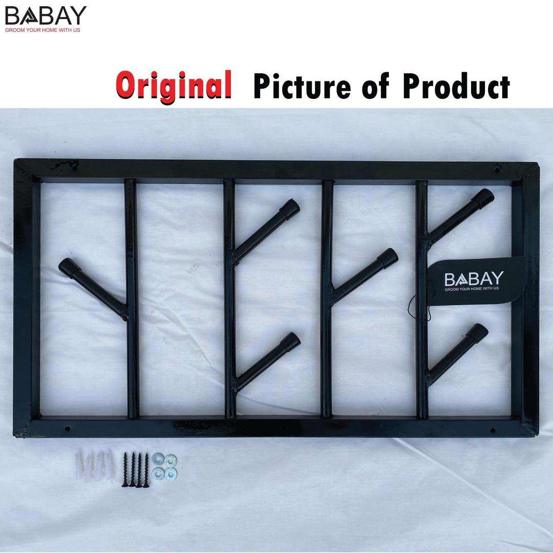 Wall Mounted Clothes Hanger-Metalic-Black