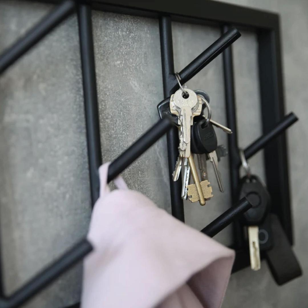 Wall Mounted Clothes Hanger-Metalic-Black