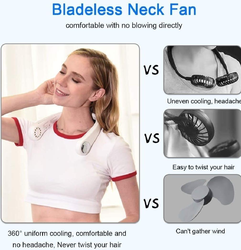 Rechargeable Bladeless Neck Fan - 1 Pc Lightweight and Portable cooling solution