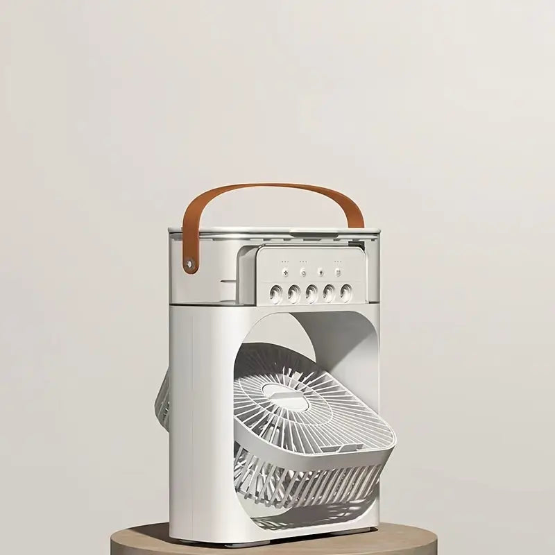 Portable Desktop Air Cooler with Mist Spray - USB Powered, Indoor/Outdoor Use, Easy Button Control, Cooler Portable